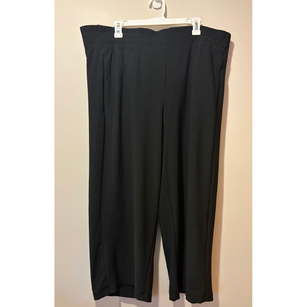 Nicole Miller Plus Size 3x Black Culottes Pants Capri Minimalist Elastic Pockets